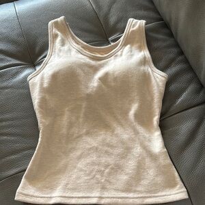 Women's Cream Tank Top w/ built in bra
